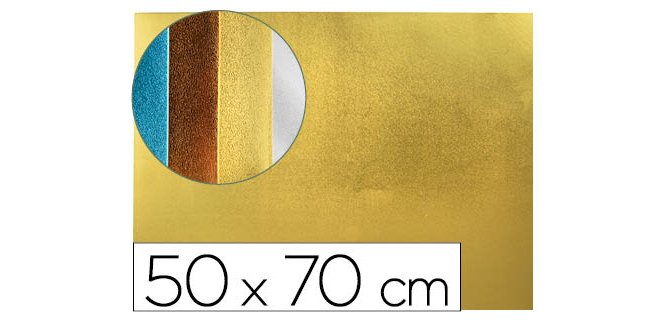 Goma eva liderpapel 50x70 cm espesor 2 mm metalizada oro