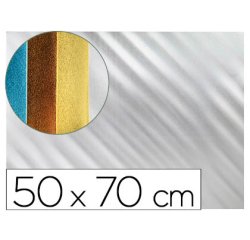 Goma eva liderpapel 50x70 cm espesor 2 mm metalizada plata