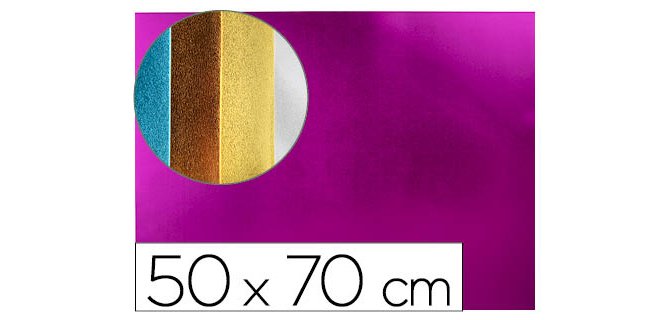 Goma eva liderpapel 50x70 cm espesor 2 mm metalizada rosa