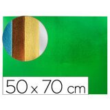 Goma eva liderpapel 50x70 cm espesor 2 mm metalizada verde