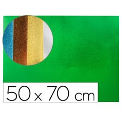 Goma eva liderpapel 50x70 cm espesor 2 mm metalizada verde