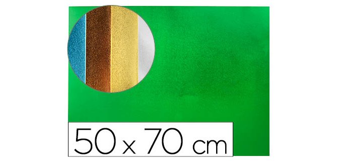 Goma eva liderpapel 50x70 cm espesor 2 mm metalizada verde