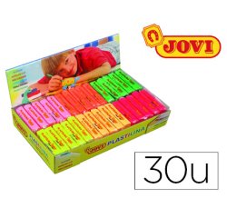 Plastilina jovi 70f tamaño pequeño caja de 30 unidades colores fluorescentes surtidos
