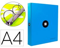 Carpeta 4 anillas 40 mm mixtas antartik a4 forrada color azul