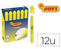 Marcador de cera gel jovi fluorescente amarillo caja de 12 unidades