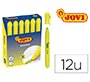Marcador de cera gel jovi fluorescente amarillo caja de 12 unidades