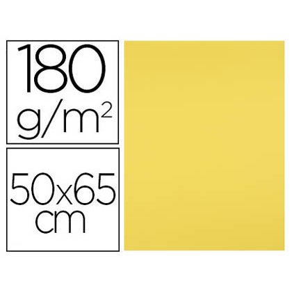 Cartulina liderpapel 50x65 cm 180g/m2 amarillo limon paquete de 25 hojas