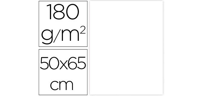 Cartulina liderpapel 50x65 cm 180g/m2 blanco paquete de 25 hojas