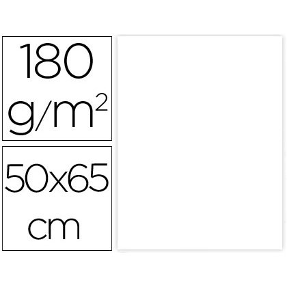 Cartulina liderpapel 50x65 cm 180g/m2 blanco paquete de 25 hojas