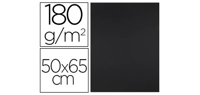 Cartulina liderpapel 50x65 cm 180g/m2 negro paquete de 25 hojas