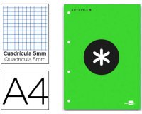 Bloc encolado antartik cuadro 5 mm a4 natural 80 h 100 gr color verde