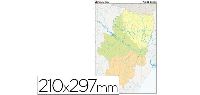 Mapa mudo color din a4 aragon politico