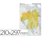 Mapa mudo color din a4 castilla-la mancha fisico