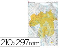 Mapa mudo color din a4 castilla-la mancha fisico