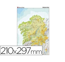 Mapa mudo color din a4 galicia fisico
