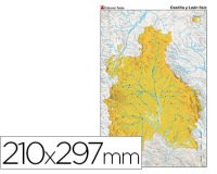 Mapa mudo color din a4 castilla-leon fisico