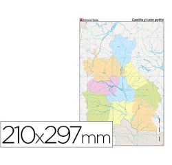 Mapa mudo color din a4 castilla-leon politico
