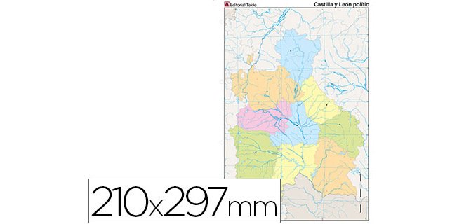 Mapa mudo color din a4 castilla-leon politico