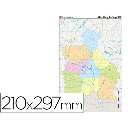 Mapa mudo color din a4 castilla-leon politico