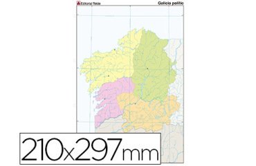 Mapa mudo color din a4 galicia politico