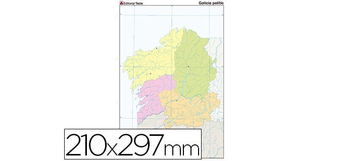 Mapa mudo color din a4 galicia politico