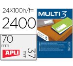 Etiqueta adhesiva multi 3 apli 70x37 mm fotocopiadora laser ink-jet caja con 100 hojas din a4