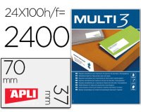 Etiqueta adhesiva multi 3 apli 70x37 mm fotocopiadora laser ink-jet caja con 100 hojas din a4