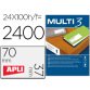 Etiqueta adhesiva multi 3 apli 70x37 mm fotocopiadora laser ink-jet caja con 100 hojas din a4