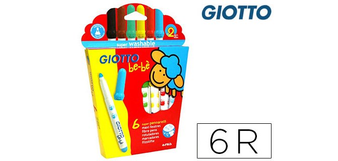 Rotulador giotto super bebe caja de 6 unidades colores surtidos