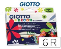 Rotulador giotto decor materials caja de 6 colores surtidos