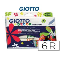 Rotulador giotto decor materials caja de 6 colores surtidos