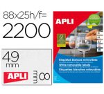 Etiqueta adhesiva apli removible 10314 especial joyeria 45x8 mm fotocopiadora laser ink-jet caja con 25