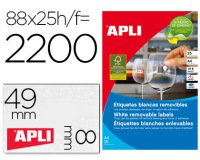 Etiqueta adhesiva apli removible 10314 especial joyeria 45x8 mm fotocopiadora laser ink-jet caja con 25