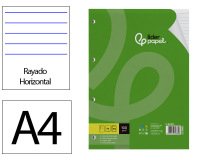 Recambio liderpapel a4 100 hojas 100 g/m2 rayado horizontal con margen 4 taladros
