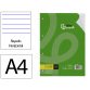 Recambio liderpapel a4 100 hojas 100 g/m2 rayado horizontal con margen 4 taladros