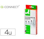 Rotulador q-connect pizarra blanca caja 4 colores surtidos punta redonda 3 mm