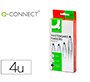 Rotulador q-connect pizarra blanca caja 4 colores surtidos punta redonda 3 mm