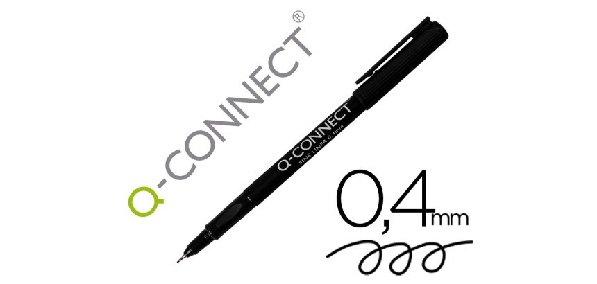 Rotulador q-connect punta de fibra fine liner negro 0,4 mm