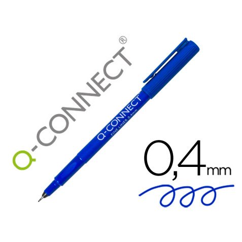 Rotulador q-connect punta de fibra fine liner azul 0,4 mm