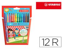 Rotulador stabilo power caja de 12 unidades colores surtidos