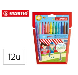 Rotulador stabilo power caja de 12 unidades colores surtidos