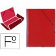 Carpeta saro gomas tres solapas carton folio color rojo