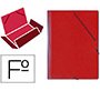 Carpeta saro gomas tres solapas carton folio color rojo