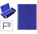 Carpeta saro gomas tres solapas carton folio color azul