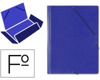Carpeta saro gomas tres solapas carton folio color azul