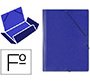 Carpeta saro gomas tres solapas carton folio color azul