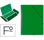 Carpeta saro gomas tres solapas carton folio color verde