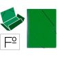 Carpeta saro gomas tres solapas carton folio color verde