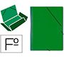 Carpeta saro gomas tres solapas carton folio color verde