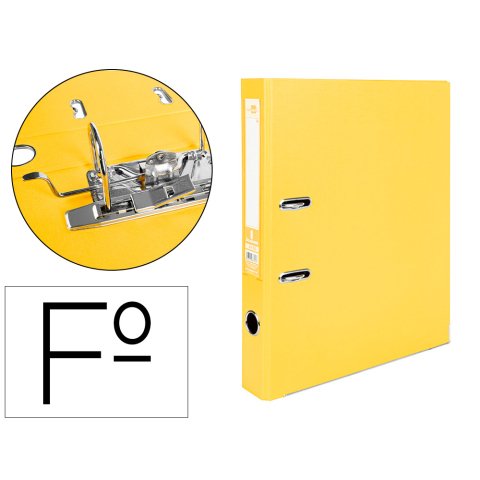 Archivador de palanca liderpapel folio documenta forrado pvc con rado lomo 52 mm amarillo compresor